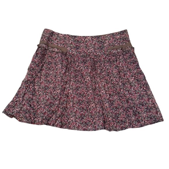 Naf‎ Naf Cotton Purple Floral Mini Pleated Ruffled Skirt Size 40 EU - Picture 1 of 7